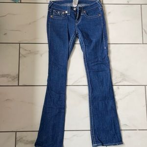 True religion used jeans boot cut size 27 low rise flare y2k vintage